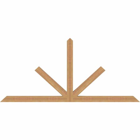 Ekena Millwork Saratoga Timber Gable Bracket, Western Red Cedar, 84"W x 38"H x 3 1/2"D x 3 1/2"F, 11/12 Pitch GBW084X38X0404SAR00SWR